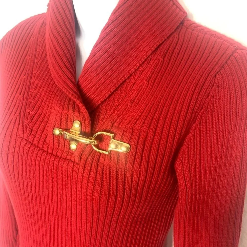 Vintage Ralph Lauren Black Label Red Holiday Cotton Sweater